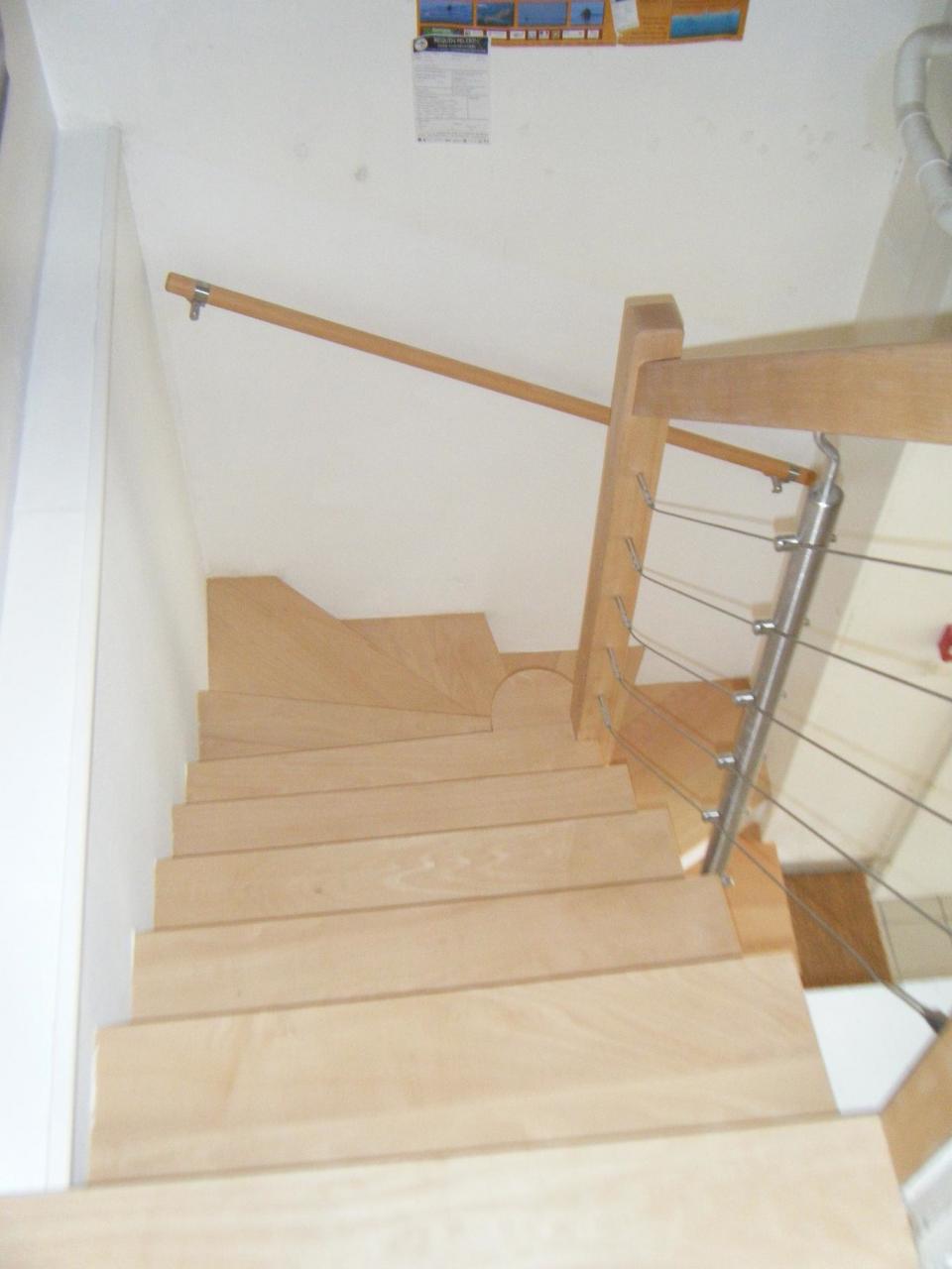 Habillage escalier béton en hêtre